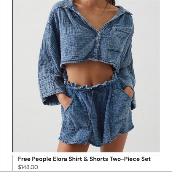 Free People Other - Free People -NEW- Two Piece Lounge Set - Embroidered Stitching - Elora